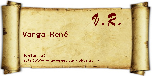Varga René névjegykártya